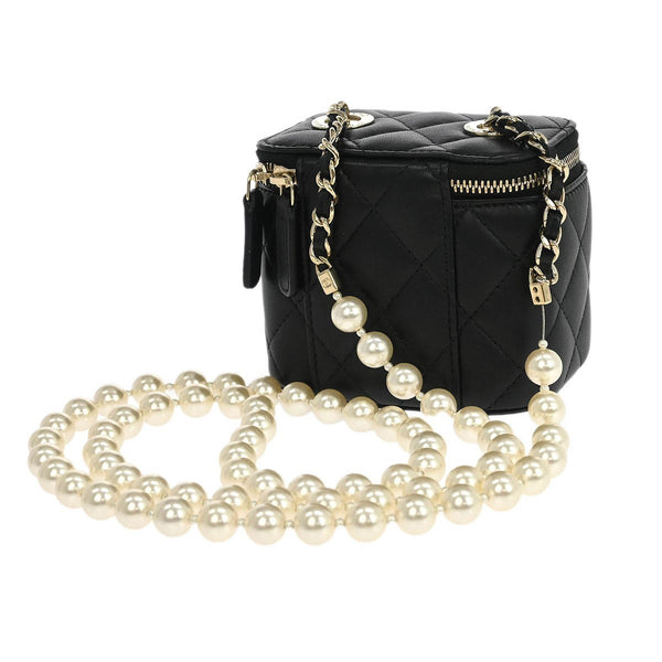 Chanel Vanity Case with Pearl Chain Quilted Lambskin Mini