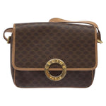 Celine Vintage Macadam Circle Logo Shoulder Bag Canvas and Leather - image 1