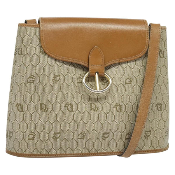 Christian Dior Vintage Honeycomb Shoulder Bag Canvas and Leather - image 1