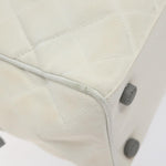 Chanel Vintage Logo Bowler Bag Quilted Canvas Medium - image 9