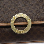 Celine Vintage Macadam Circle Logo Shoulder Bag Canvas and Leather - image 12