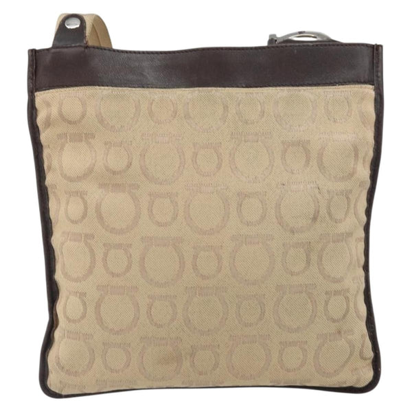 Salvatore Ferragamo Gancini Shoulder Bag Canvas