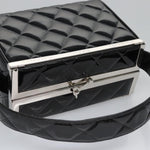 Chanel Vintage Metal Box Bag Quilted patent - image 8
