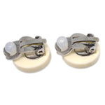 Chanel Vintage CC Round Button Clip-On Earrings Metal - image 2
