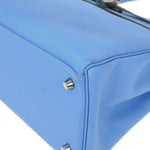 Hermes Kelly Handbag Blue Epsom with Palladium Hardware 35 - image 3