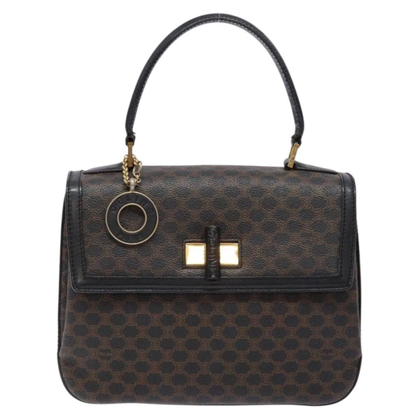 Celine Vintage Convertible Top Handle Bag Macadam Coated Canvas Medium - image 1