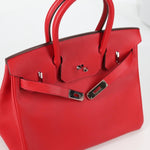 Hermes Birkin Handbag Red Epsom with Palladium Hardware 30 - image 20