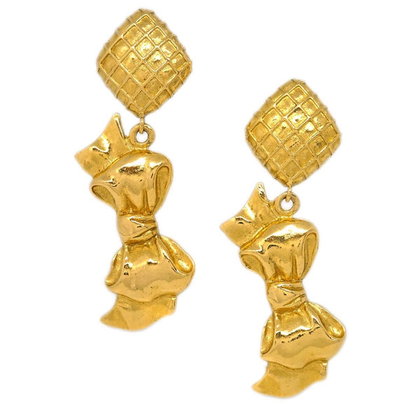 Chanel CC Rhombus Clip-On Earrings Metal - image 1