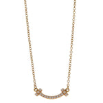 Tiffany & Co. T Smile Pendant Necklace 18K Yellow Gold with Diamonds - image 2