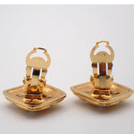 Chanel Vintage CC Diamond Shape Clips-On Earrings Gold-Plated - image 8
