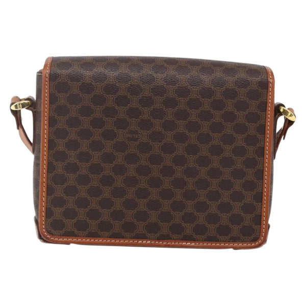 Celine Vintage Macadam Shoulder Bag Canvas and Leather