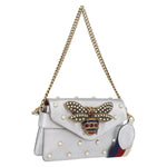 Gucci Broadway Pearly Bee Shoulder Bag Embellished Leather Mini - image 13