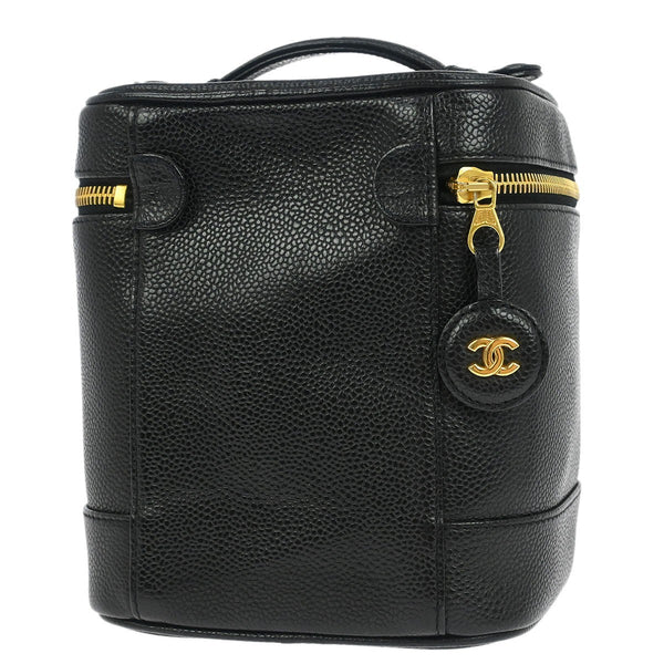 Chanel Vintage Timeless Cosmetic Case Caviar Small