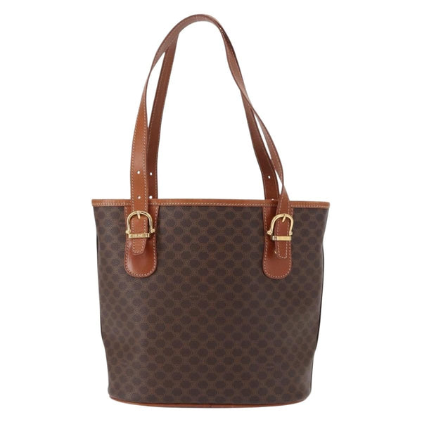 Celine Vintage Macadam Shoulder Bag Canvas and Leather