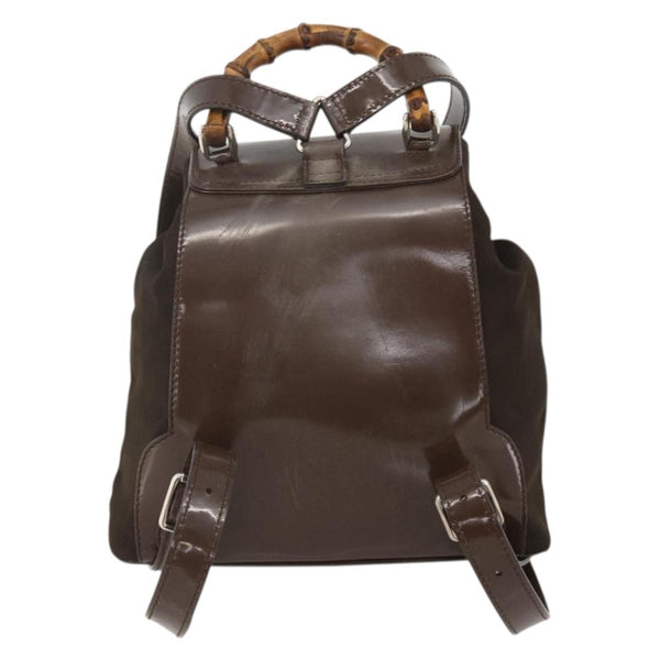 Gucci Vintage Bamboo Backpack Nylon and Patent Leather Mini