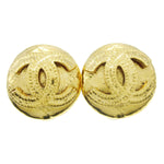 Chanel CC Button Clip-On Earrings Metal - image 1