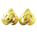 Chanel Vintage CC Heart Cut Out Drop Clip-On Earrings Metal - image 1