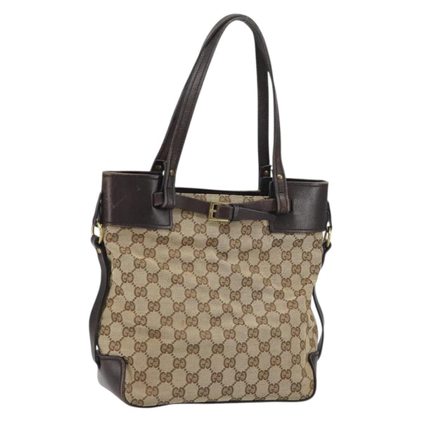 Gucci Belted Bucket Tote GG Canvas with Leather Small - image 1