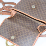 Celine Vintage Macadam Circle Logo Shoulder Bag Canvas and Leather - image 16