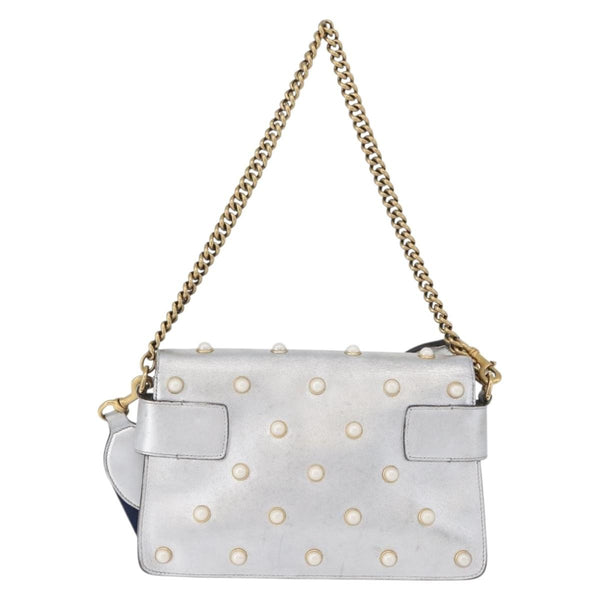 Gucci Broadway Pearly Bee Shoulder Bag Embellished Leather Mini
