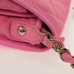 Chanel Flap Messenger Bag Quilted Denim Small - image 14
