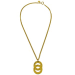 Celine Vintage Logo Circle Pendant Necklace Metal - image 1