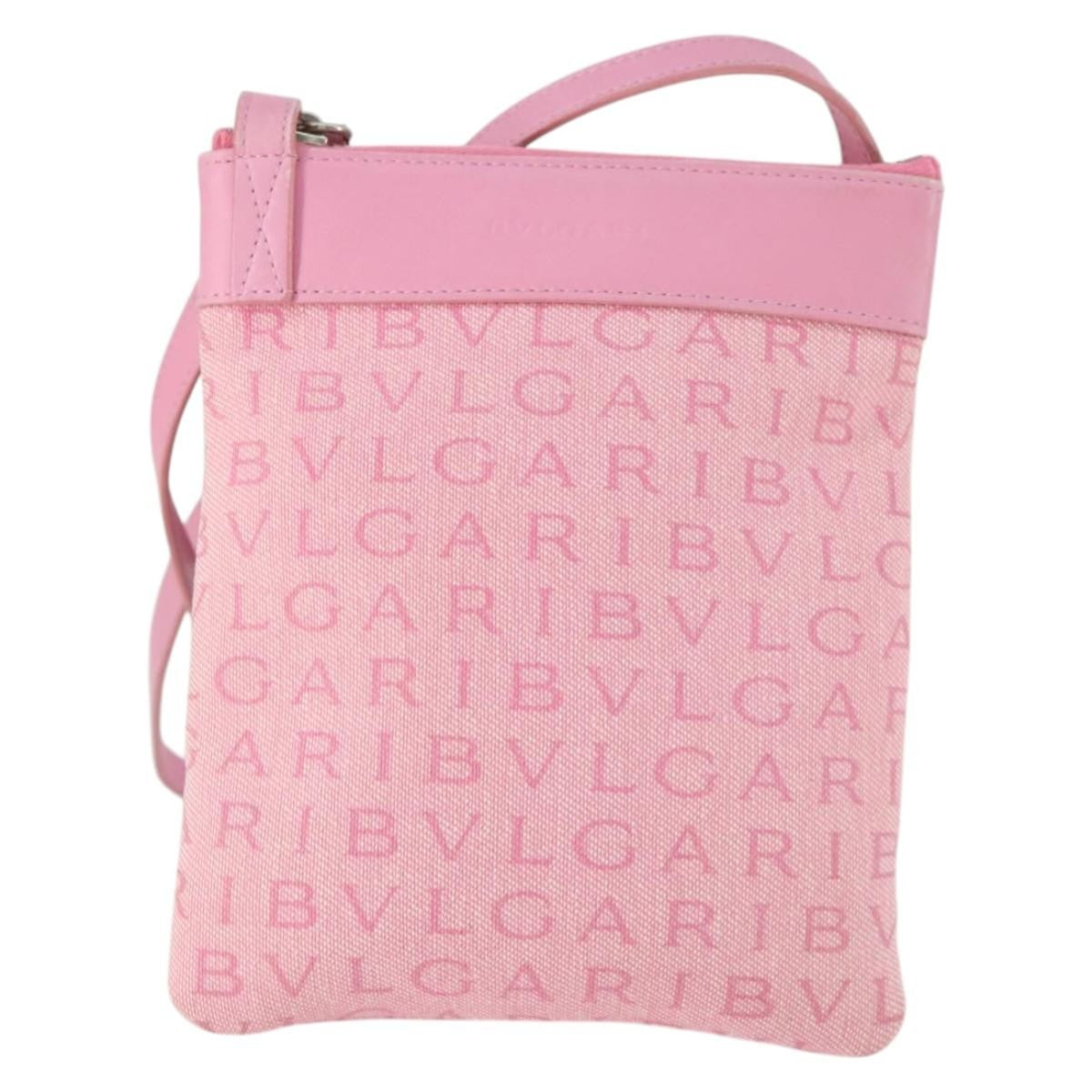 Bvlgari Logomania Shoulder Bag Canvas with Leather - image 1