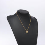 Christian Dior CD Round Pendant Necklace Metal and Crystals - image 9