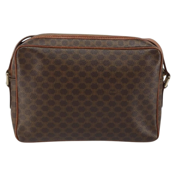Celine Vintage Macadam Shoulder Bag Canvas and Leather