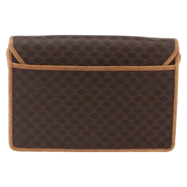 Celine Vintage Macadam Shoulder Bag Canvas and Leather