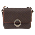 Celine Vintage Macadam Circle Logo Shoulder Bag Canvas and Leather - image 1