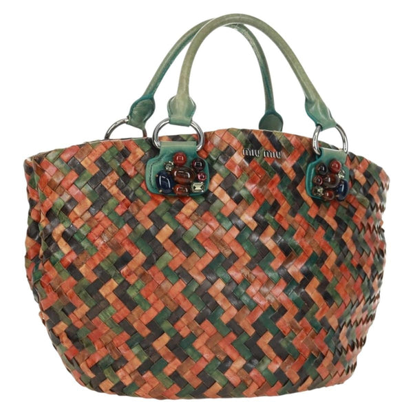 Miu Miu Chain Handle Bag Pleated Leather - image 1