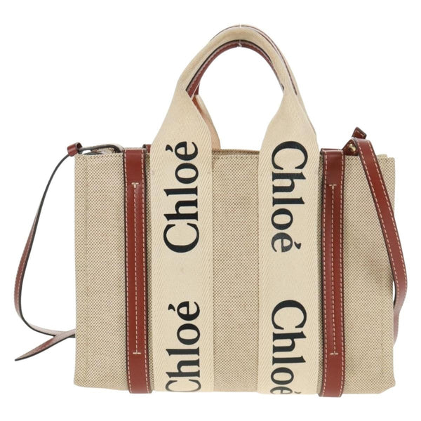 Chloe Woody Convertible Tote Canvas with Leather Small - image 1