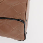 Chanel Embossed Logo Bowler Bag Quilted Caviar Small - image 9