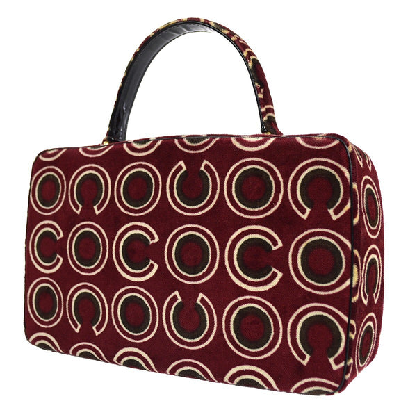 Chanel CC Top Handle Bag Coco Print Velvet Medium