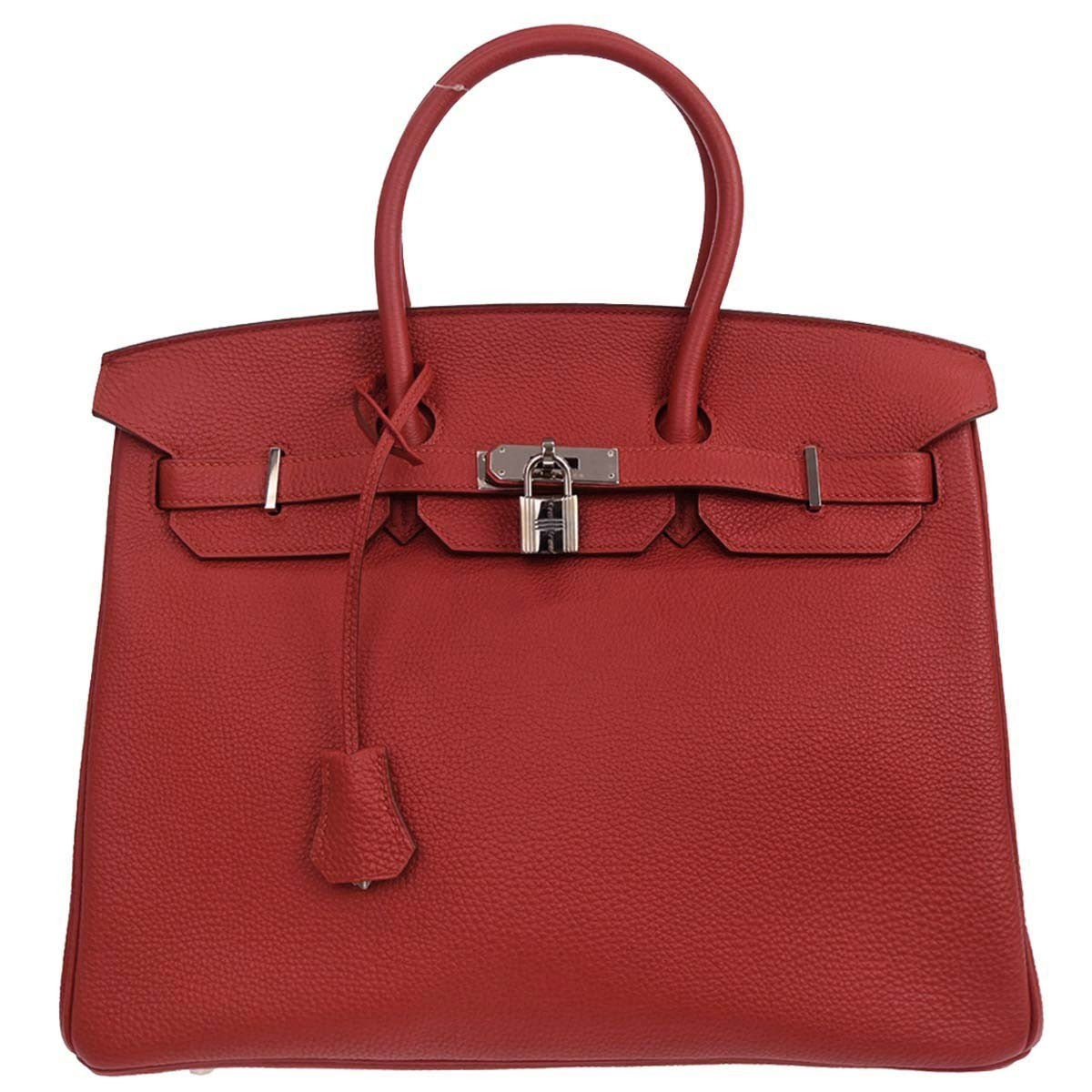 Hermes Birkin Handbag Red Togo with Palladium Hardware 35 - image 1