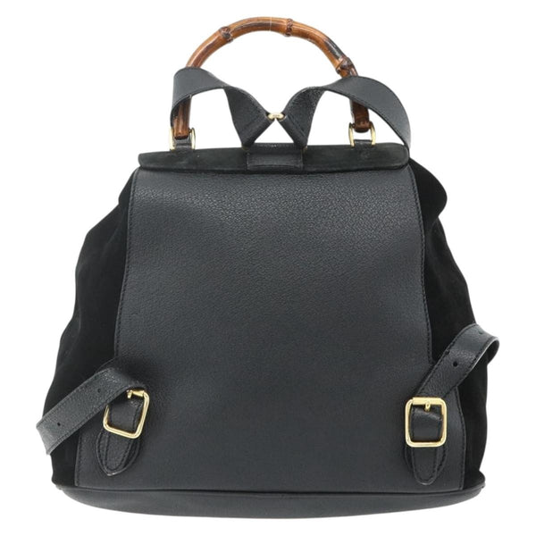 Gucci Vintage Bamboo Backpack Suede Medium