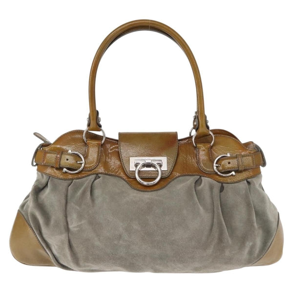 Salvatore Ferragamo Gancini handbag Suede - image 1