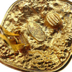 Chanel Vintage Diamond Clip-On Earrings Gold-plated - image 4