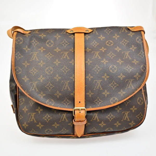Louis Vuitton Saumur Handbag Monogram Canvas 35