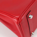 Hermes Birkin Handbag Red Epsom with Palladium Hardware 30 - image 11