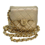Chanel Vintage Square CC Flap Bag Quilted Leather Micro - image 1