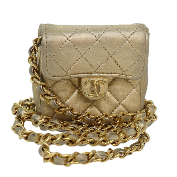 Chanel Vintage Square CC Flap Bag Quilted Leather Micro - image 1