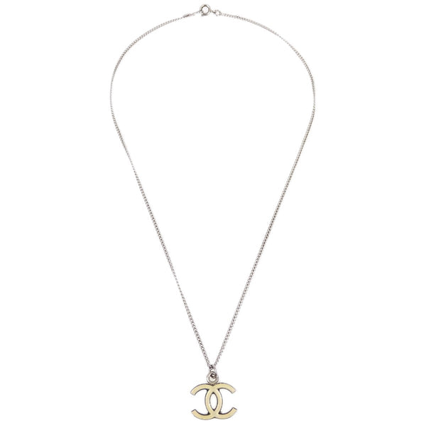 Chanel CC Logo Pendant Necklace Metal - image 1