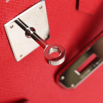 Hermes Birkin Handbag Red Epsom with Palladium Hardware 30 - image 17