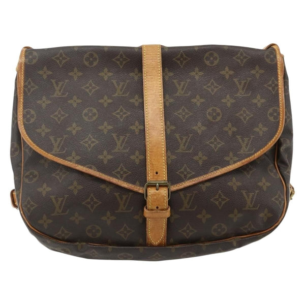 Louis Vuitton Saumur Handbag Monogram Canvas 35