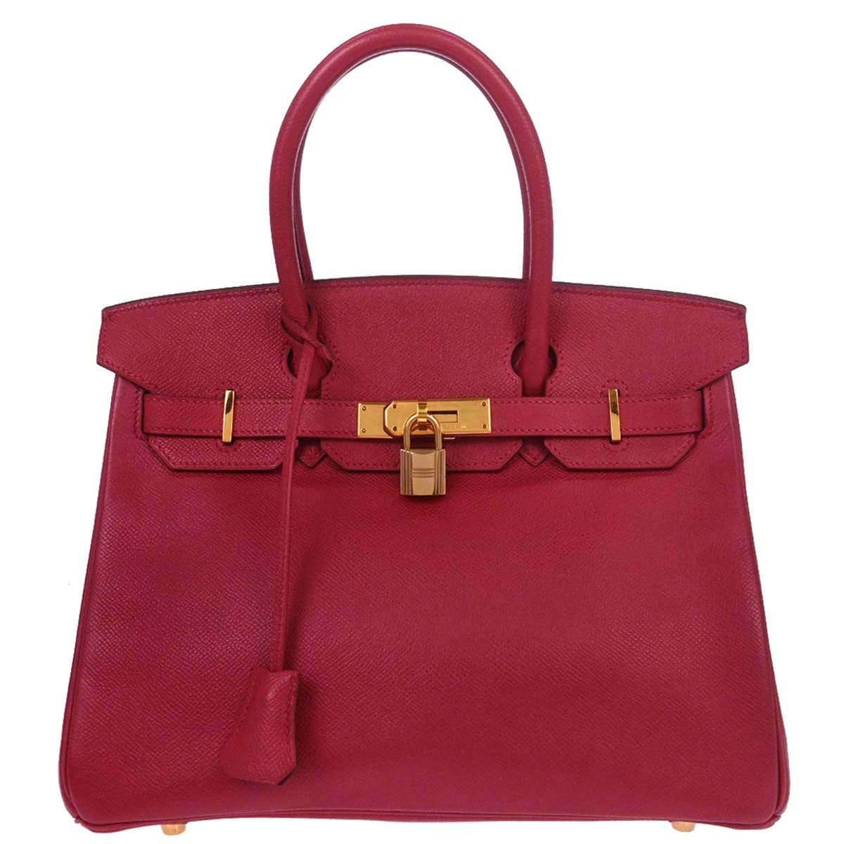 Hermes Birkin Handbag Red Courchevel with Gold Hardware 30 - image 1