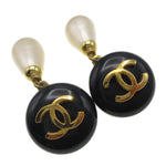 Chanel CC Dangle Earrings Metal with Faux Pearl - image 4