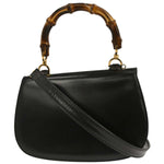 Gucci Vintage Convertible Bamboo Top Handle Bag Leather Medium - image 2