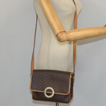 Celine Vintage Macadam Circle Logo Shoulder Bag Canvas and Leather - image 13